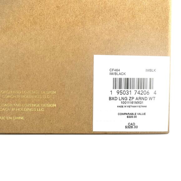 Coach Boxed Long Zip Around Wallet In Signature Leather in Black CF464 - Picture 7 of 8